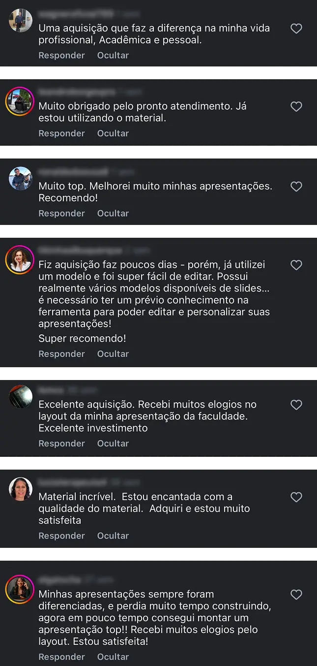 Depoimentos reais de clientes da PowerSlides