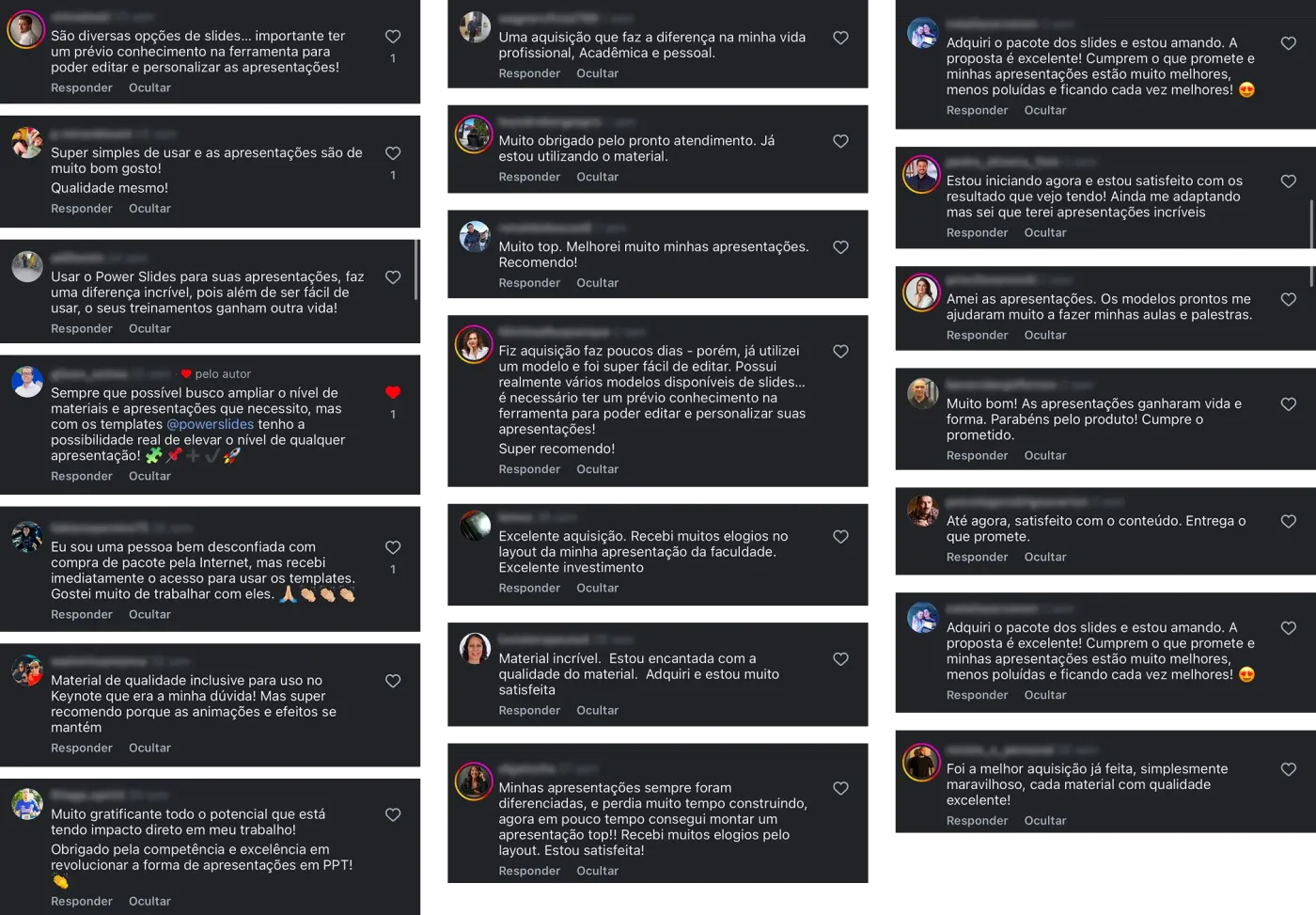 Depoimentos reais de clientes da PowerSlides